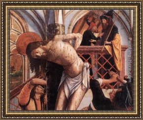 Flagellation Framed Paintings - Flagellation by Michael Pacher
