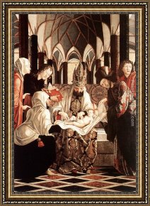 St Wolfgang Altarpiece Resurrection of Lazar Framed Paintings - St Wolfgang Altarpiece Circumcision by Michael Pacher