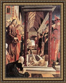 Resurrection Framed Paintings - St Wolfgang Altarpiece Resurrection of Lazar by Michael Pacher