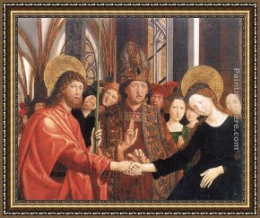 The Engagement of Virgin Framed Paintings - The Engagement of Virgin by Michael Pacher