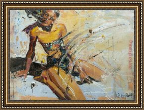 Sunny Framed Paintings - Sunny Wind by Misti Pavlov
