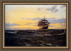 An Evening in Prague Framed Paintings - Evening Shadows by Montague Dawson