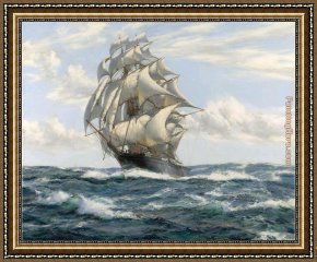 Miracle of The Bread And Fish Framed Paintings - The Flying Fish by Montague Dawson