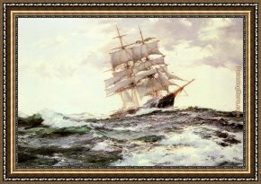 Caterina Cornaro, Queen of Cyprus Framed Paintings - The New Englander -- The Forest Queen of Boston by Montague Dawson