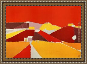 Agrigente 1953 Framed Paintings - Agrigente by Nicolas De Stael
