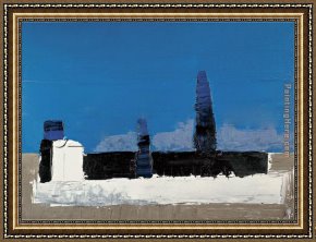 Agrigente 1953 Framed Paintings - Fiesole 1953 by Nicolas De Stael