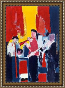 Jazz Framed Paintings - Jazz Musicians by Nicolas De Stael