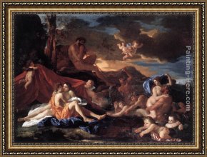 Nicolas Framed Paintings - Acis and Galatea by Nicolas Poussin