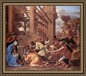 Triptych of The Adoration of The Magi Framed Paintings - Adoration of the Magi by Nicolas Poussin