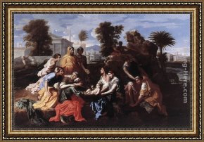 Moses Framed Paintings - The Finding of Moses by Nicolas Poussin