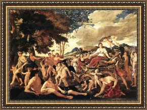 Saskia As Flora Framed Paintings - The Triumph of Flora by Nicolas Poussin