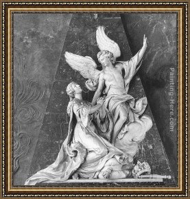 Nicolas Framed Paintings - Monument to Queen Catharina Opalinska (detail) by Nicolas-Sebastien Adam