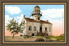 Norman Framed Paintings - Cabrillo Lighthouse, Point Loma, San Diego, California by Norman Parkinson