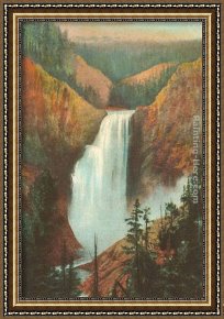 Yosemite Valley Yellowstone Park Framed Paintings - Great Falls, Yellowstone Park, Montana by Norman Parkinson