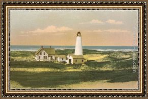 Norman Framed Paintings - Great Point Lighthouse, Nantucket, Massachusetts by Norman Parkinson