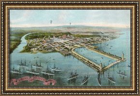 Norman Framed Paintings - Illustration of Jamestown Exposition, Virginia by Norman Parkinson