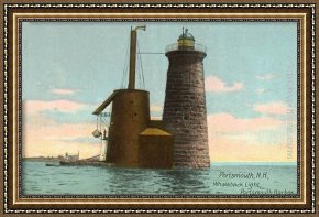 Portsmouth Framed Paintings - Whaleback Lighthouse, Portsmouth, New Hampshire by Norman Parkinson