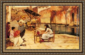 The Gossip Framed Paintings - An Afternoon of Gossip by Oliver Rhys