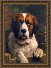Song of The Dog Framed Paintings - A St. Bernard Dog by Otto Eerelman