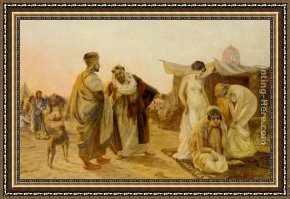 A View of Amsterdam Market Framed Paintings - The Slave Market by Otto Pilny