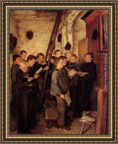 Ballet Rehearsal Framed Paintings - Choir Rehearsal by Otto Piltz