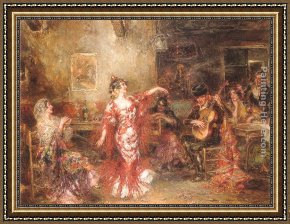 The Spanish Dancer Framed Paintings - The Spanish Dancer by Pablo Juan Salinas