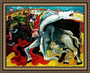 Pablo And Francesca Framed Paintings - BULLFIGHT DEATH OF THE TOREADOR La corrida by Pablo Picasso