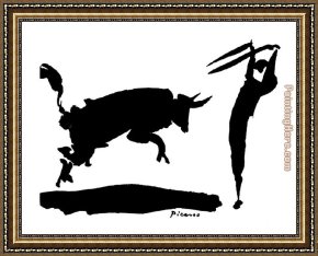 Pablo And Francesca Framed Paintings - bullfight III by Pablo Picasso