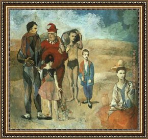 Pablo And Francesca Framed Paintings - Family at Saltimbanquesc by Pablo Picasso