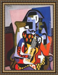 Carnival of Harlequin Framed Paintings - harlequin musician.1924 by Pablo Picasso