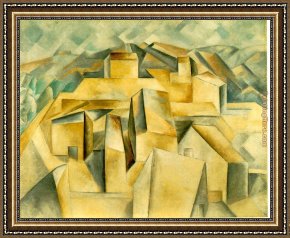 Pablo And Francesca Framed Paintings - Houses on the Hill Horta de Ebro by Pablo Picasso