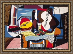 Pablo And Francesca Framed Paintings - Mandolin and Guitar by Pablo Picasso