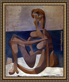 Pablo And Francesca Framed Paintings - Seated Bather by Pablo Picasso