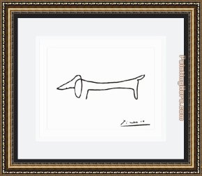 Pablo And Francesca Framed Paintings - the dog by Pablo Picasso