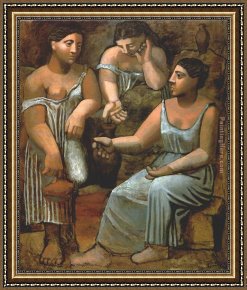 Spring Framed Paintings - Three Women at the Spring by Pablo Picasso