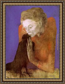 Pablo And Francesca Framed Paintings - Woman with a Crow by Pablo Picasso