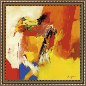 Oranges Framed Paintings - Orange by Pascal Magis