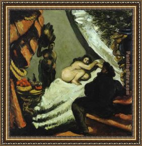 Figure Modern Framed Paintings - A Modern Olympia by Paul Cezanne