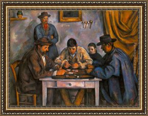 Paul Framed Paintings - Card Players by Paul Cezanne