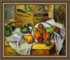 Musician's Table Framed Paintings - Table Corner by Paul Cezanne