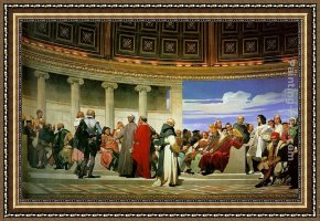 El Vendador De Alcatraces (the Vendor of Alcatraces) Framed Paintings - Hemicycle of the Ecole des Beaux-Arts by Paul Delaroche