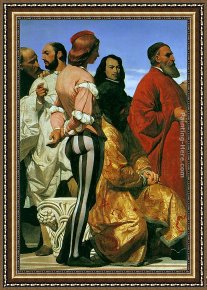 El Vendador De Alcatraces (the Vendor of Alcatraces) Framed Paintings - Hemicycle of the Ecole des Beaux-Arts - detail by Paul Delaroche