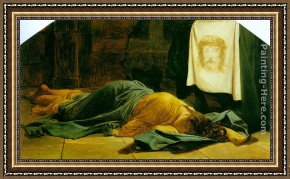Saints Framed Paintings - Saint Veronica by Paul Delaroche