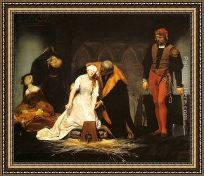Jane Maxwell, Duchess of Gordon And Her Son The Marquis of Huntly Framed Paintings - The Execution of Lady Jane Grey by Paul Delaroche