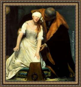 Jane Maxwell, Duchess of Gordon And Her Son The Marquis of Huntly Framed Paintings - The Execution of Lady Jane Grey - detail by Paul Delaroche