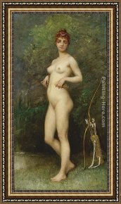 Diana And Acteon Framed Paintings - Diana Chasseresse by Paul Desire Trouillebert