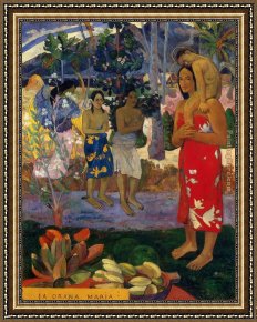 Mary Framed Paintings - Hail Mary by Paul Gauguin
