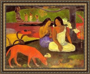 Paul Gauguin Framed Paintings - Joyousness by Paul Gauguin