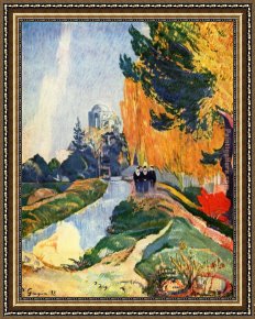 Le Vertige, Idylle Framed Paintings - Les Alyscamps by Paul Gauguin