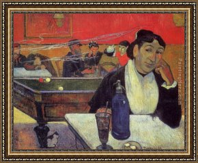 The Night Before Christmas Framed Paintings - Night Cafe at Arles by Paul Gauguin